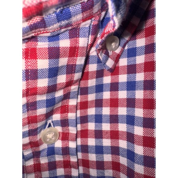 Polo Ralph Lauren Mens Red & Blue Gingham Short Sleeve Button-Down Shirt XL Clas - Picture 5 of 7